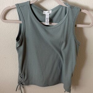 Full Tilt Sage Ribbed Tank Top